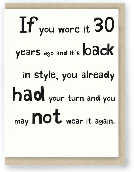 176 - IF YOU WORE IT 30 YEARS AGO